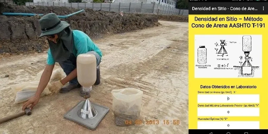 Densidad de Campo con Cono de Arena en Antofagasta